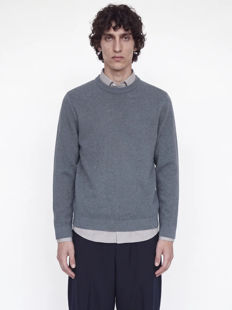 JJMILANO STITCH KNIT CREW NECK SN, Turbulence/Melange