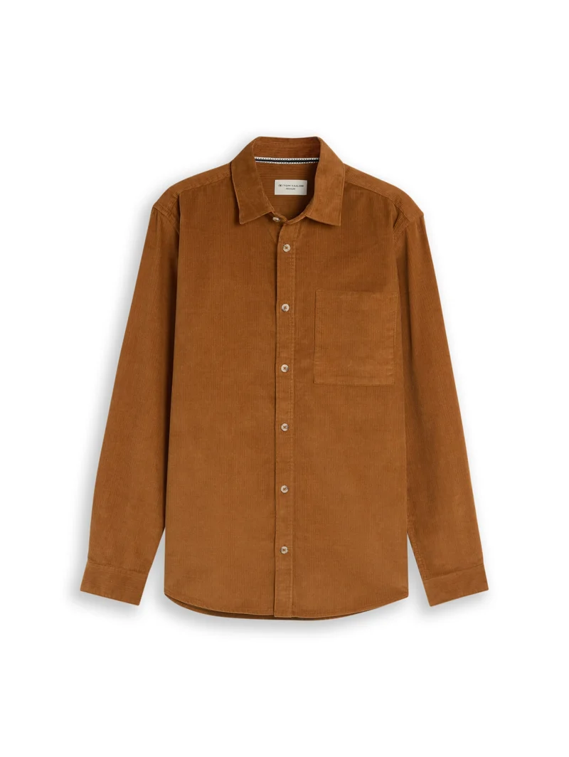 soft corduroy shirt, bright camel brown