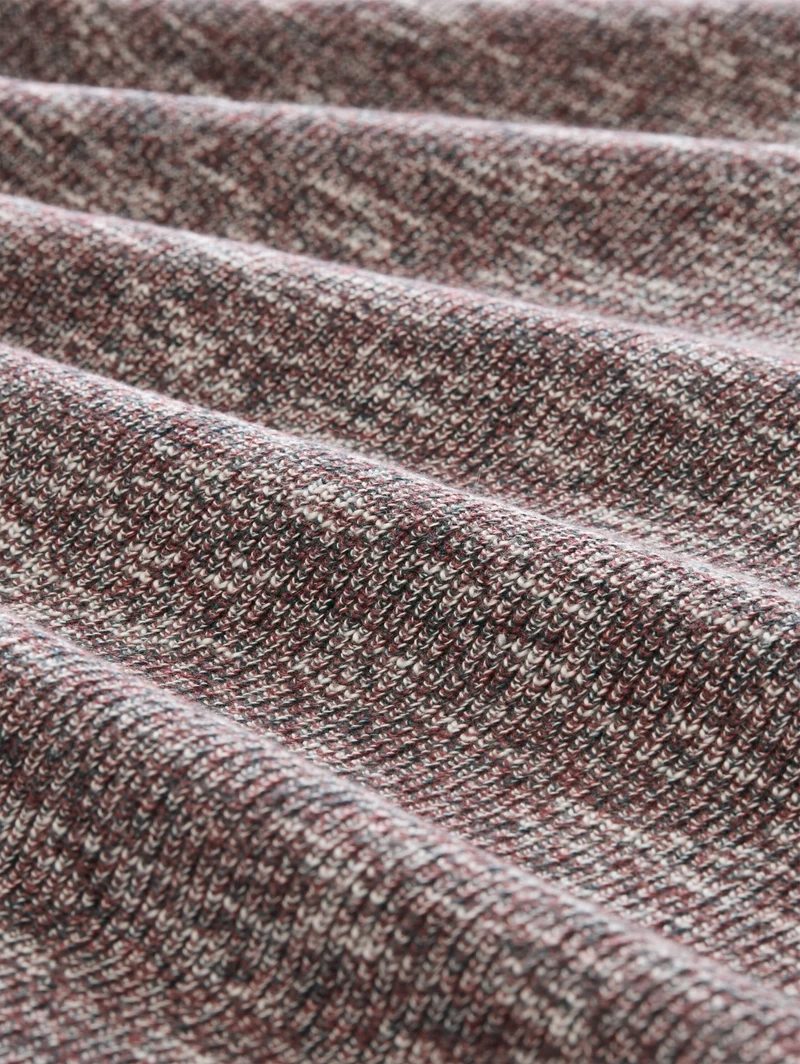 multi color crew neck knit, olive red white mouline