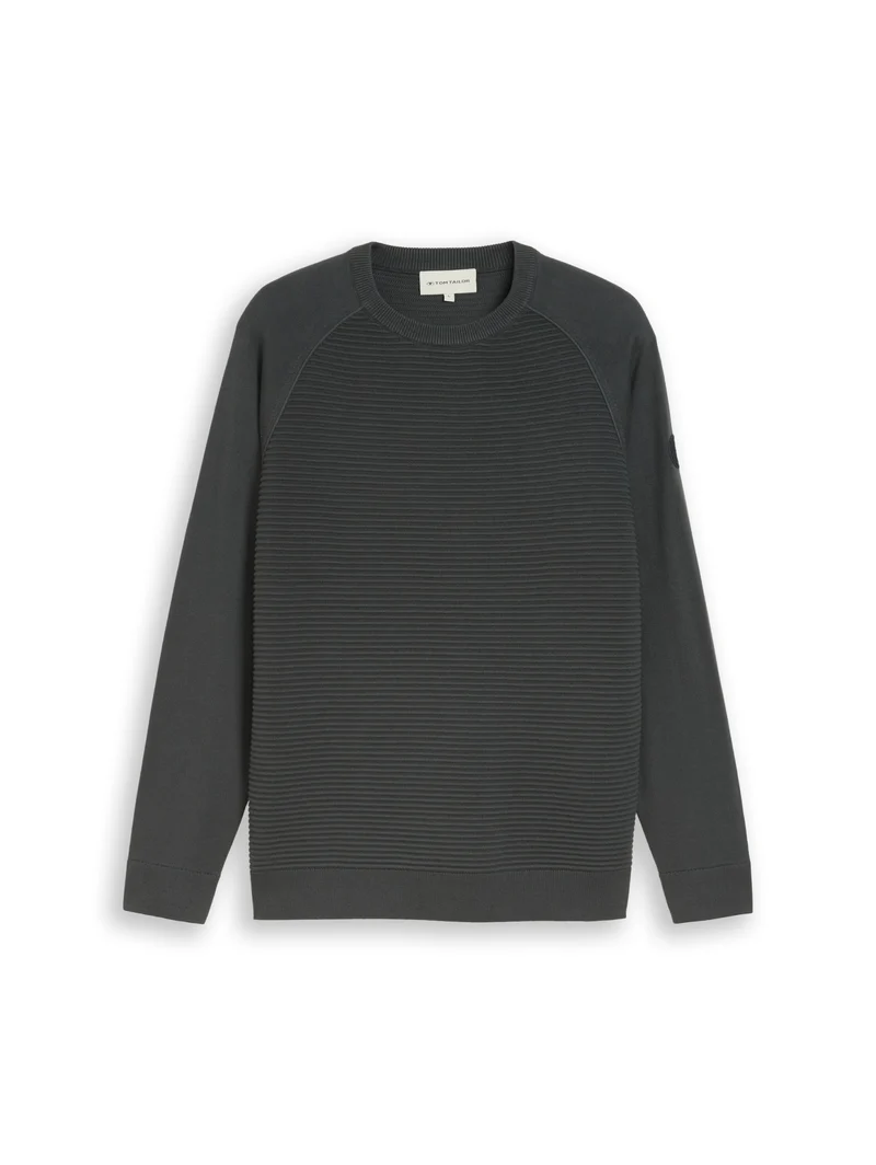 ottoman structured crew neck k, Darkest Olive
