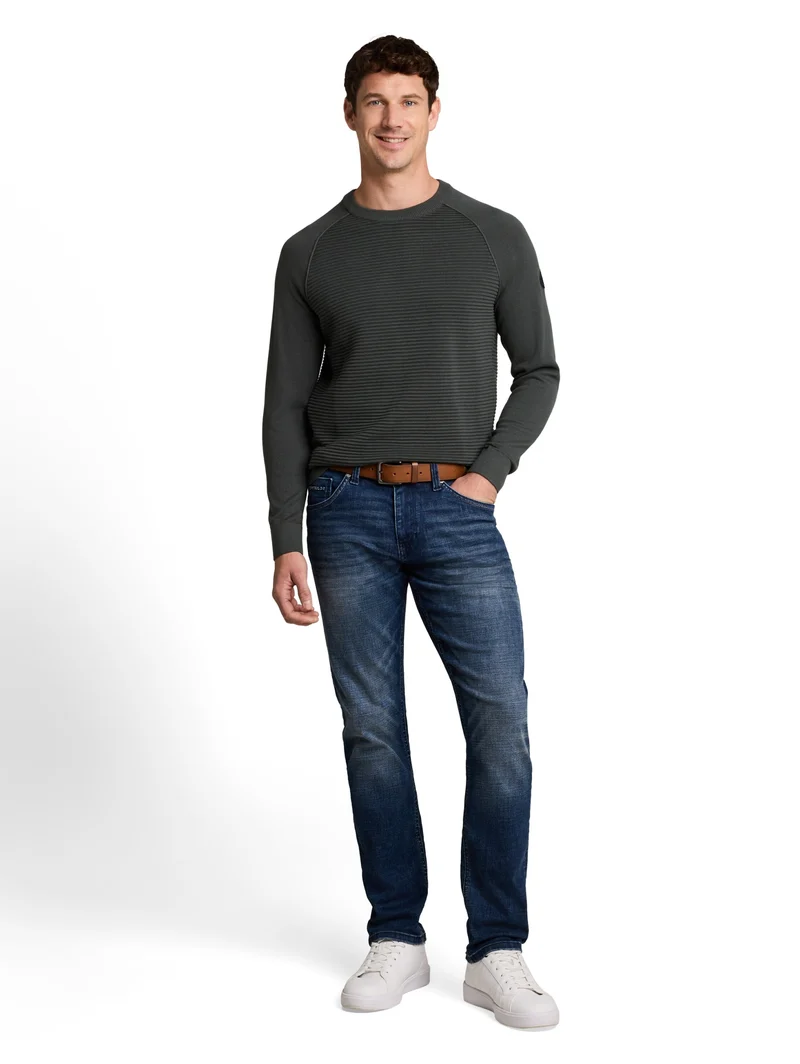 ottoman structured crew neck k, Darkest Olive