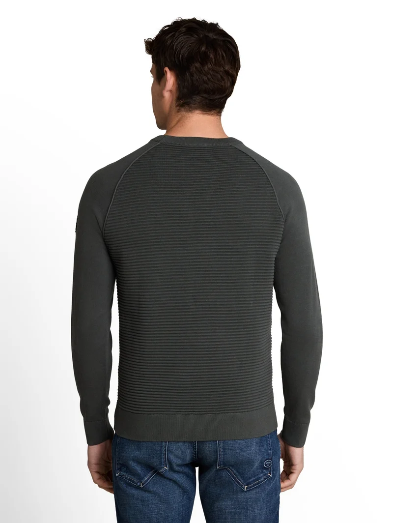 ottoman structured crew neck k, Darkest Olive