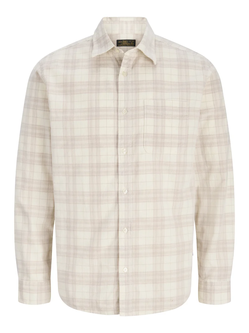 JPRBLURAY CORDUROY L/S SHIRT, Plaza Taupe/Check