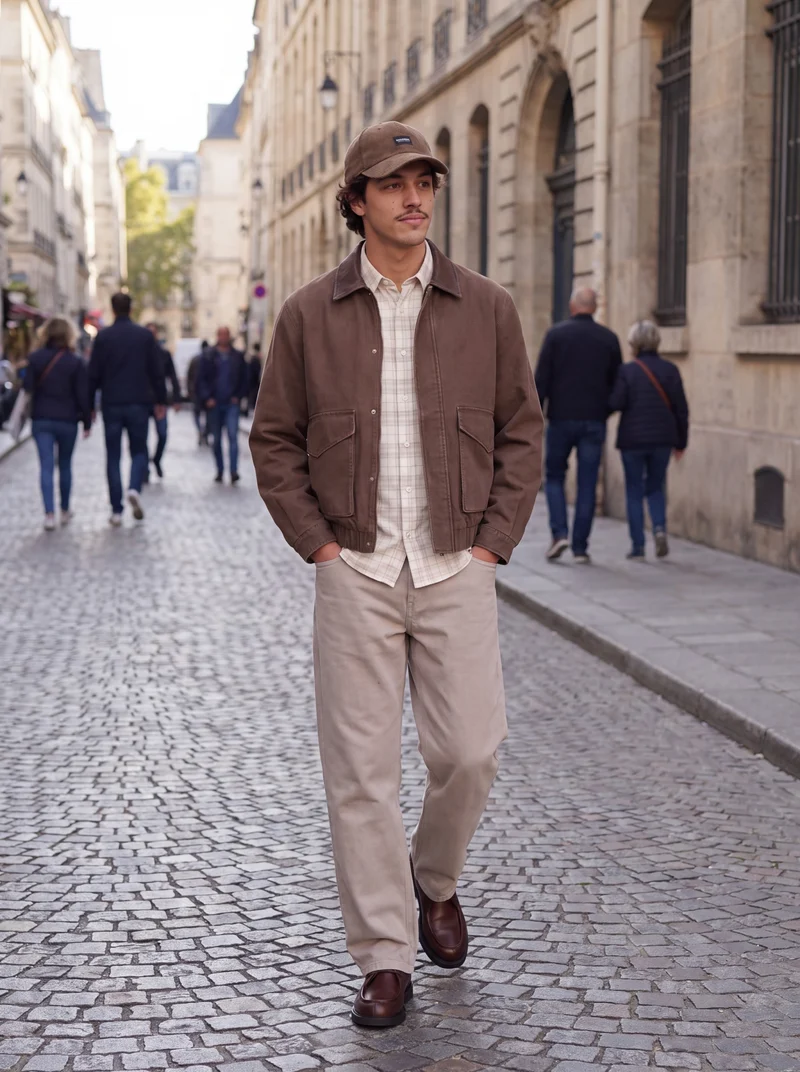 JPRBLURAY CORDUROY L/S SHIRT, Plaza Taupe/Check