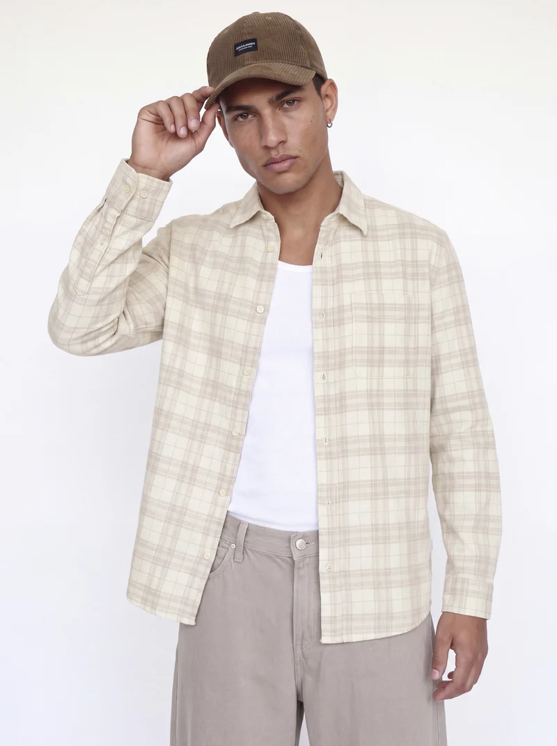JPRBLURAY CORDUROY L/S SHIRT, Plaza Taupe/Check