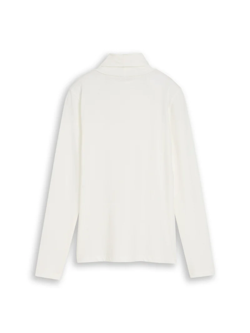 T-shirt basic roll neck, Whisper White