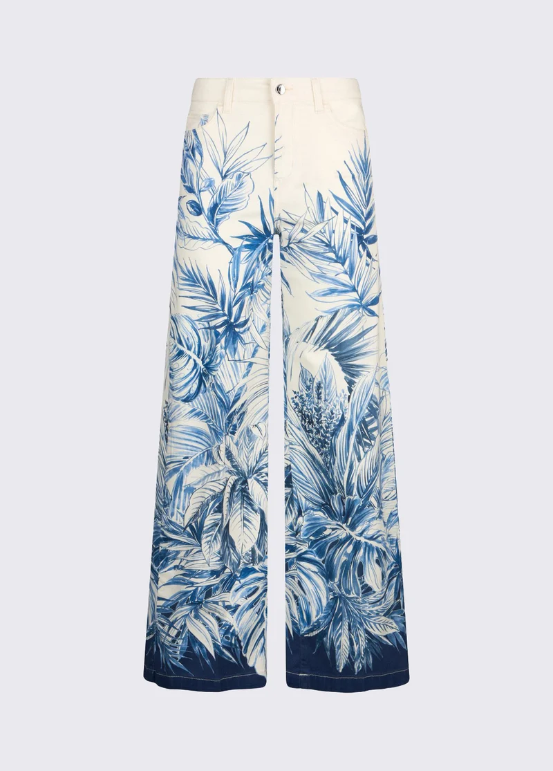 Flared Printed Trousers