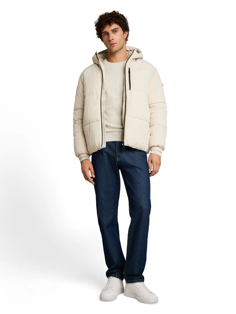 multi color nep crew neck knit, off white neps
