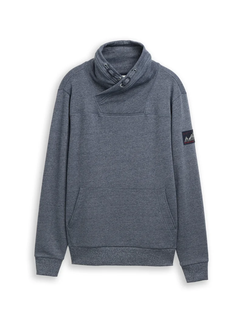 structured snood, navy grindle structure