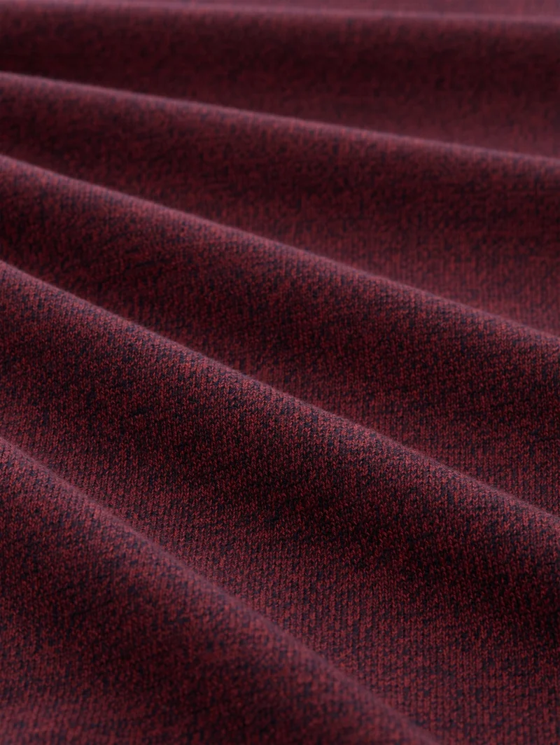 mouline structured crew neck k, red navy mouline