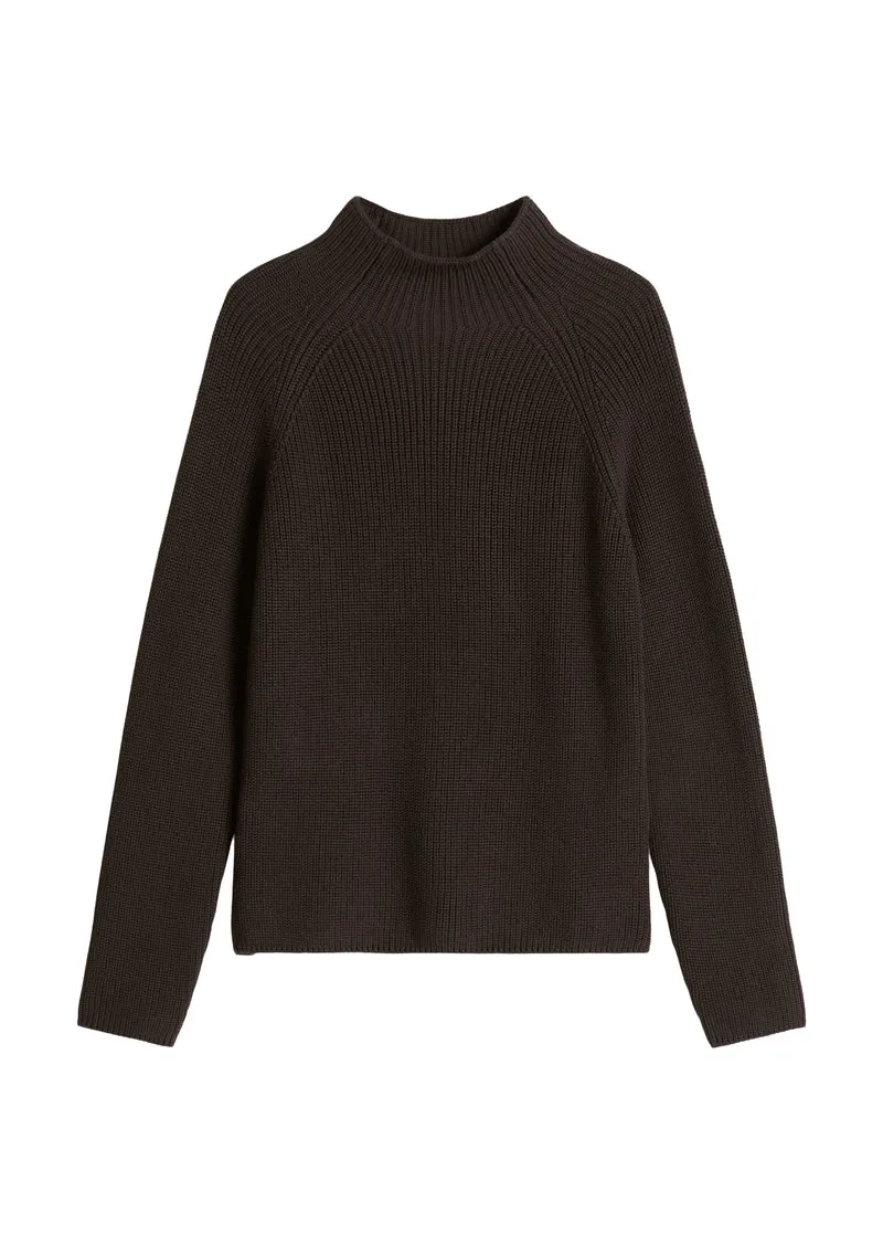 Pullovers, LSL, Stand-Up Collar, Burnt Coffee