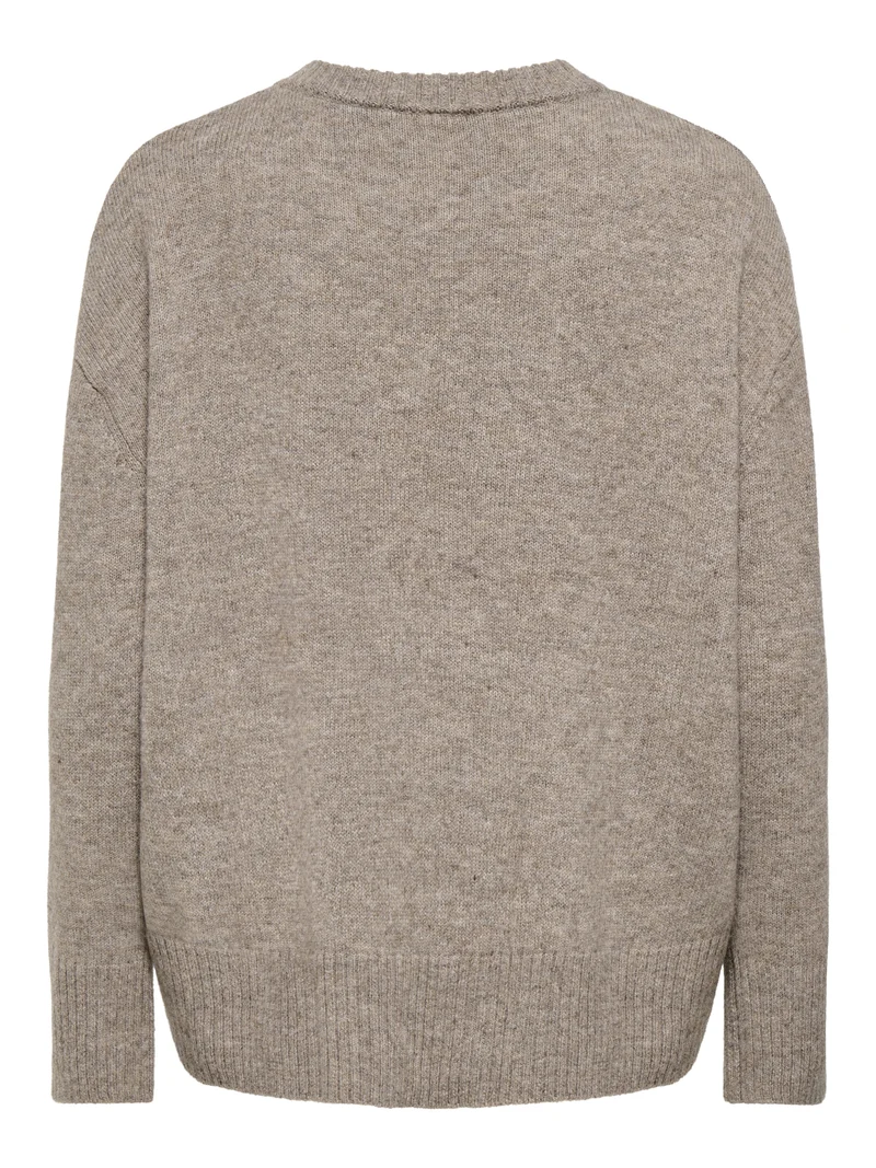 ONLALIVIA LS HIGH-LOW O-NECK NOOS K, Taupe Gray/Melange