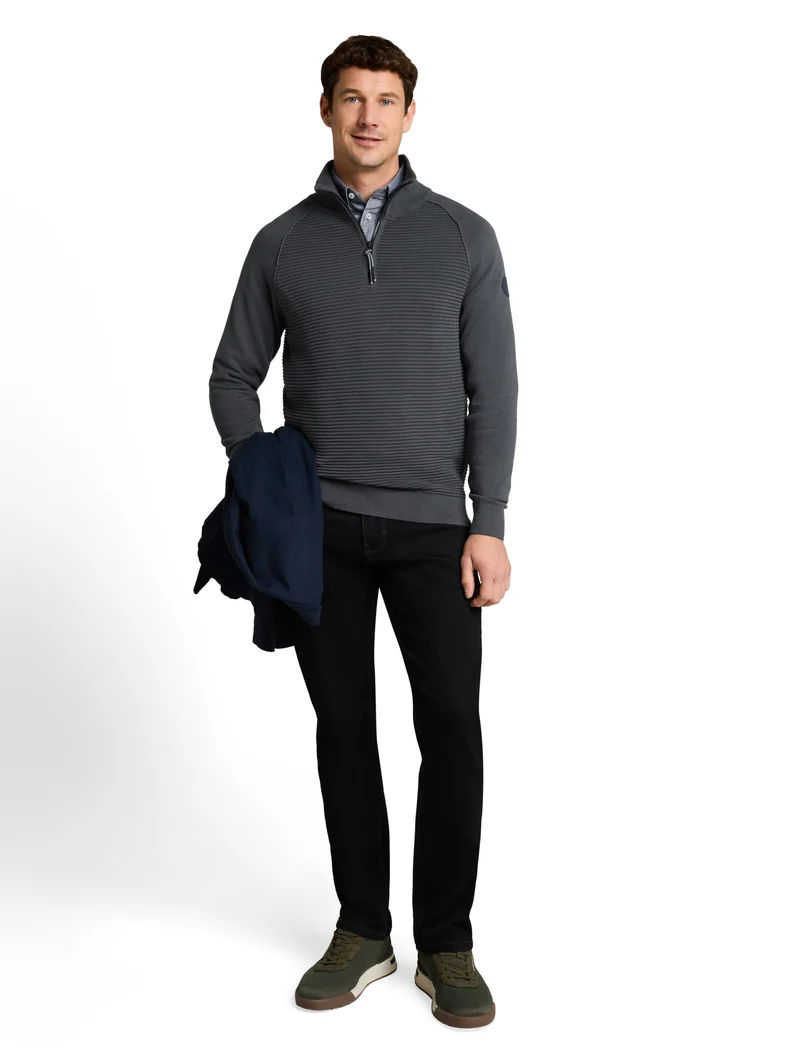 minimal structured troyer knit, Darkest Olive
