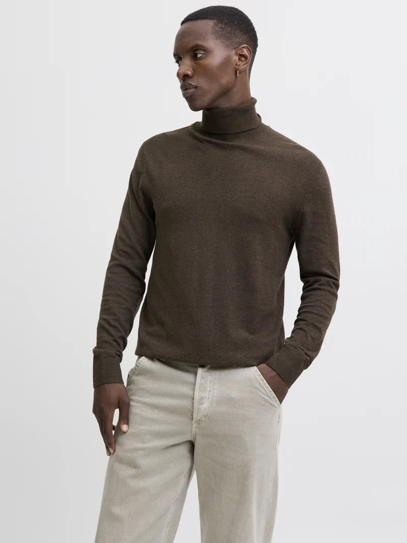 JJEEMIL KNIT ROLL NECK NOOS, Mulch/TWIST