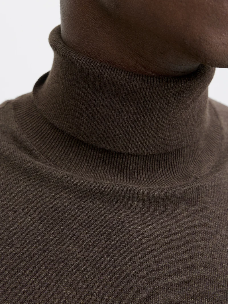 JJEEMIL KNIT ROLL NECK NOOS, Mulch/TWIST