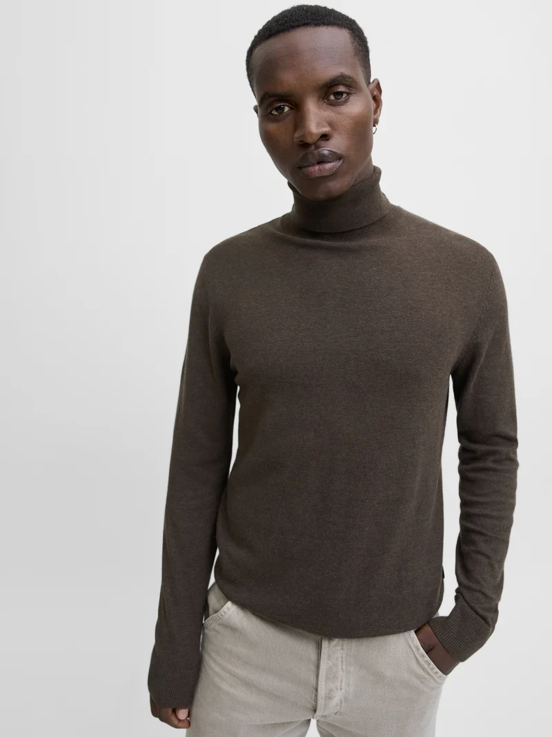 JJEEMIL KNIT ROLL NECK NOOS, Mulch/TWIST