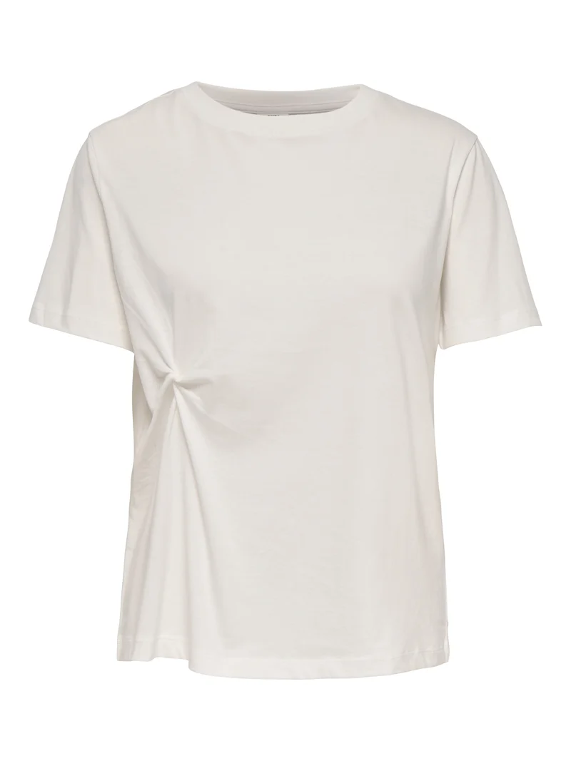 JDYGAISA S/S KNOT TOP JRS, Cloud Dancer