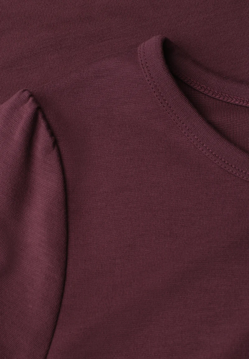 T-Shirt Dress w. puffed sleeve, very berry