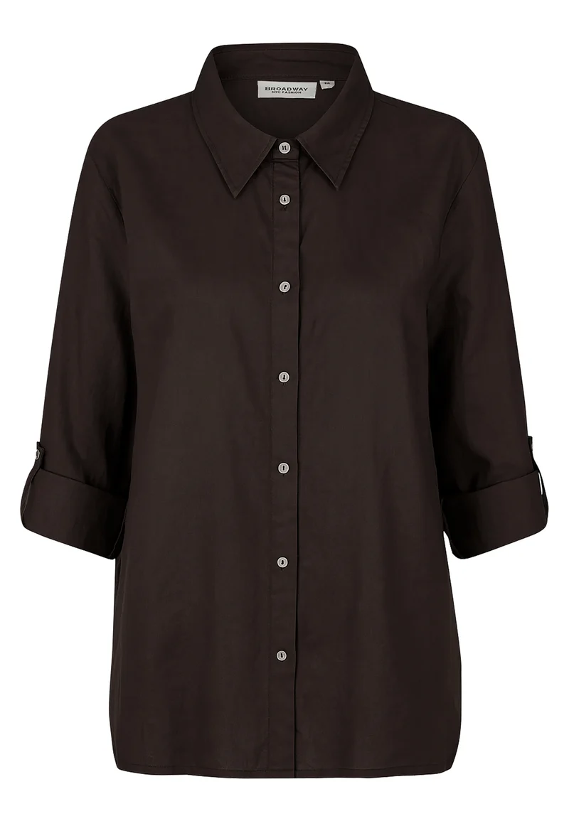 BLOUSE, DARK CHOCOLATE SOLID