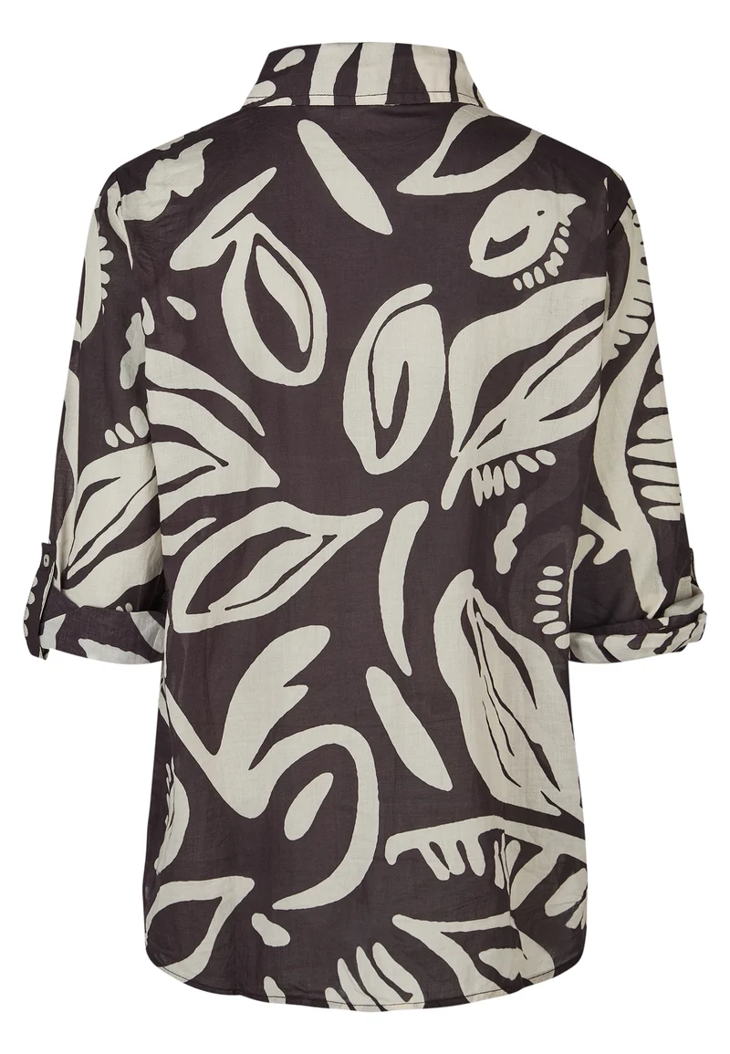 BLOUSE, DARK CHOCOLATE SOLID