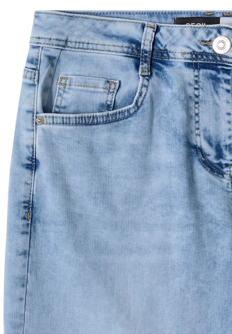 Style Neele Bleached Hem Detai, light blue random bleached