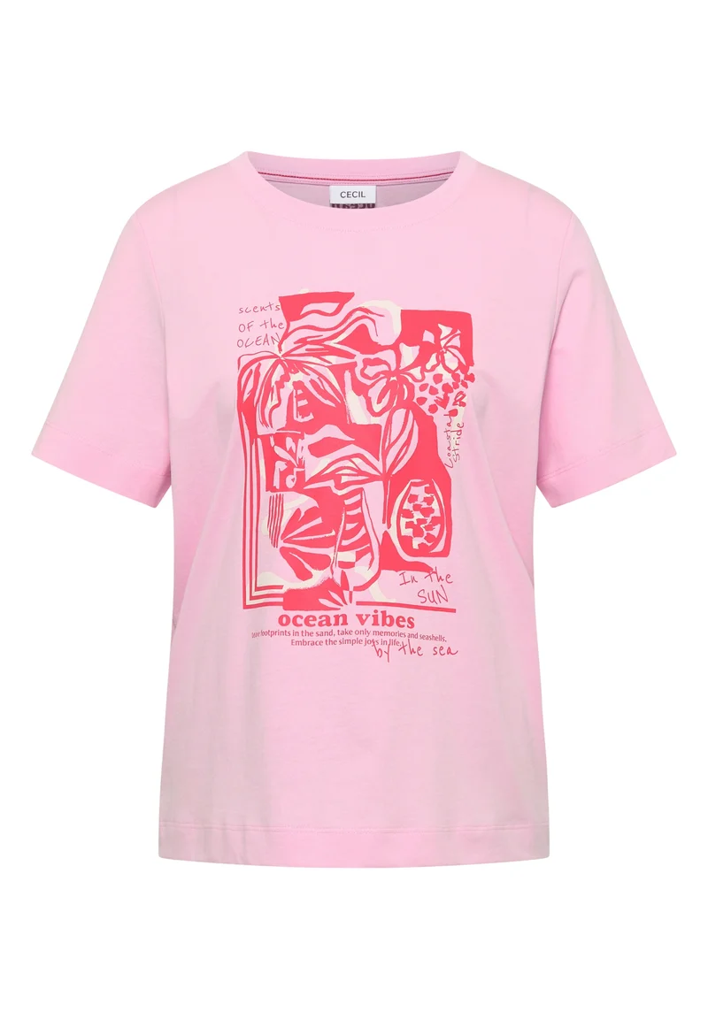 Big Leaves FP T-Shirt, light blush rose