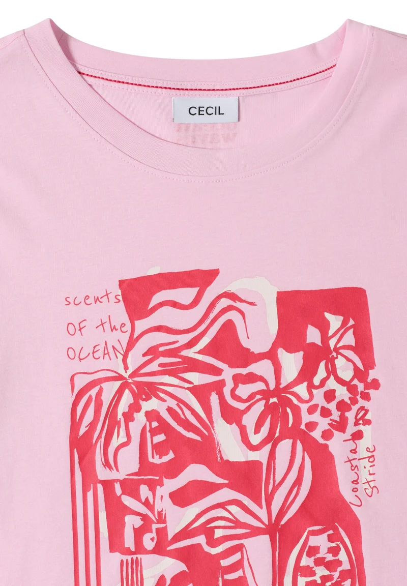 Big Leaves FP T-Shirt, light blush rose