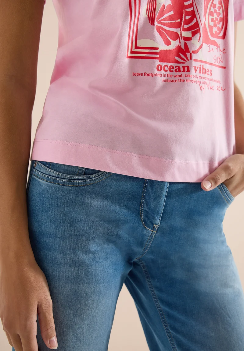 Big Leaves FP T-Shirt, light blush rose
