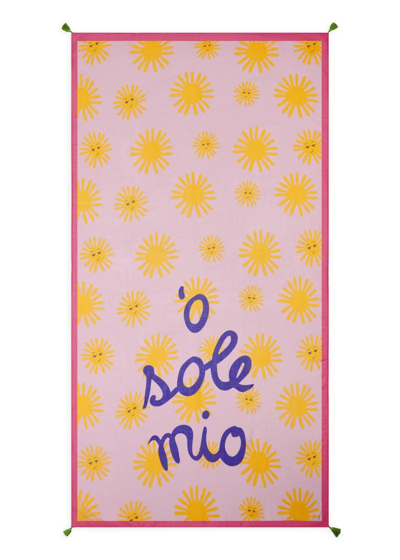PRINTED SCARF MODAL/COTTON SUNS ALLOVER WITH QUOTE lila-100X180CM, lila