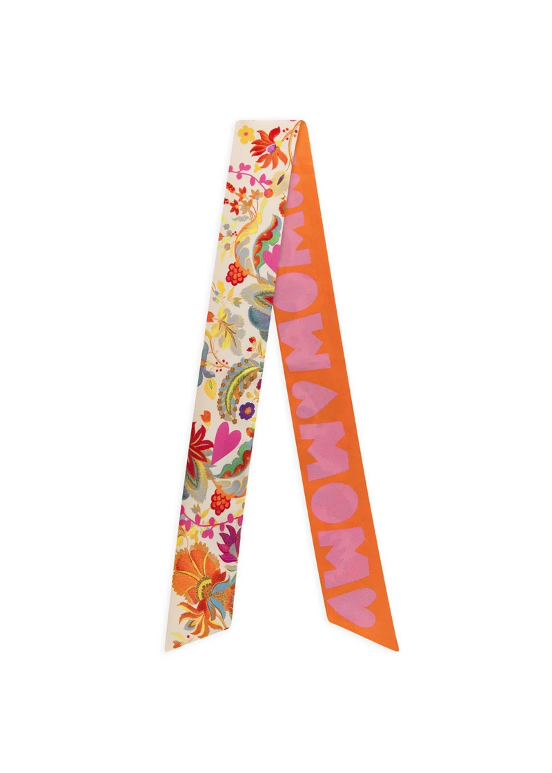 PRINTED TWILLY SILK LOVE MOM FLOWER MIX rot-5X86,5CM, rot