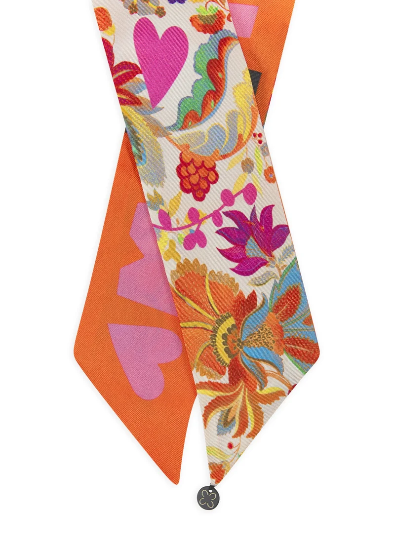 PRINTED TWILLY SILK LOVE MOM FLOWER MIX rot-5X86,5CM, rot