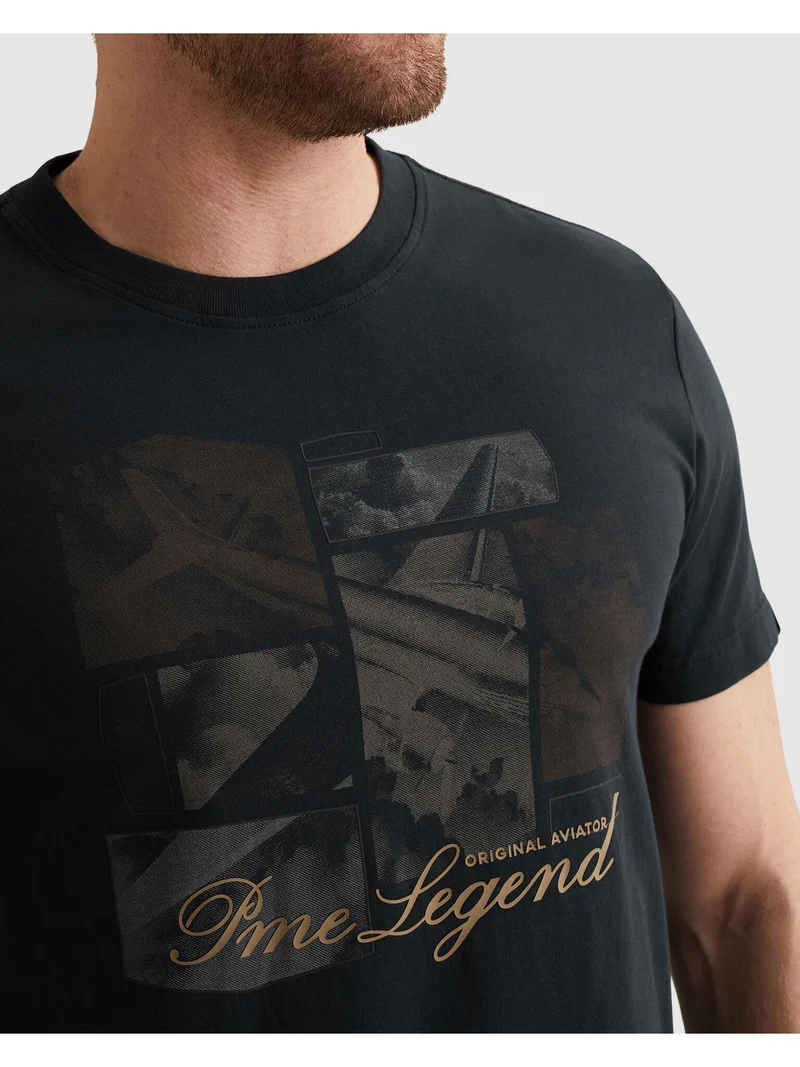 Short sleeve r-neck single jersey, Carbon