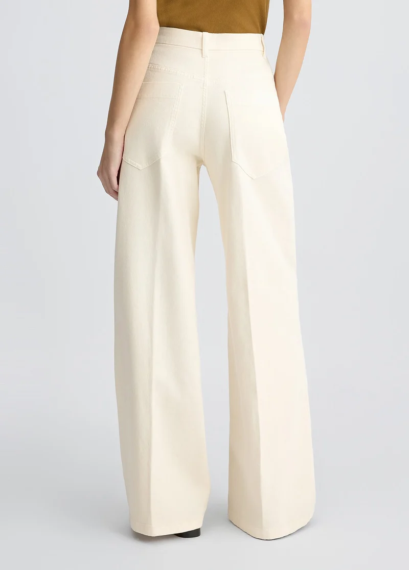 White Wide-Leg Trousers