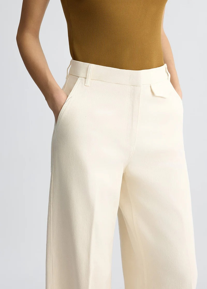 White Wide-Leg Trousers