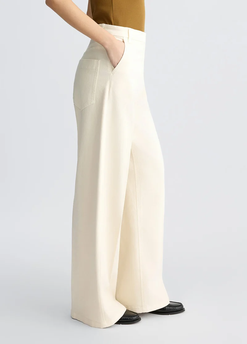 White Wide-Leg Trousers