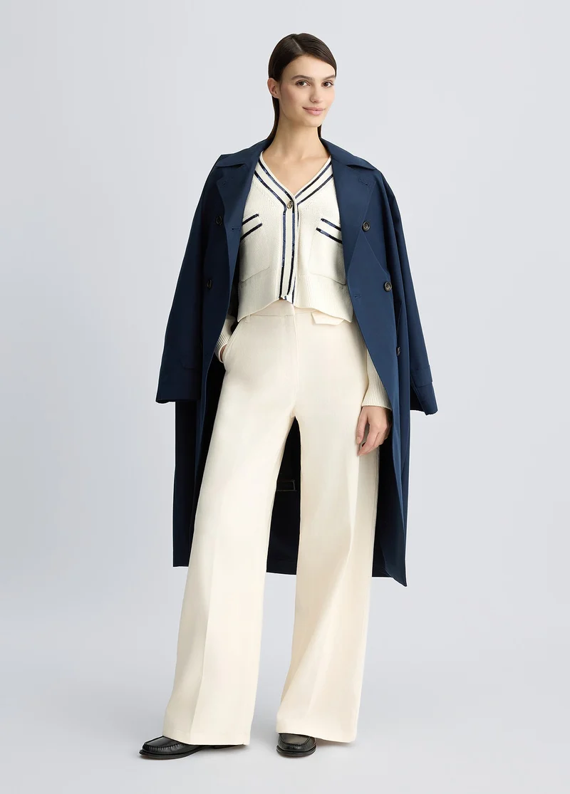 White Wide-Leg Trousers