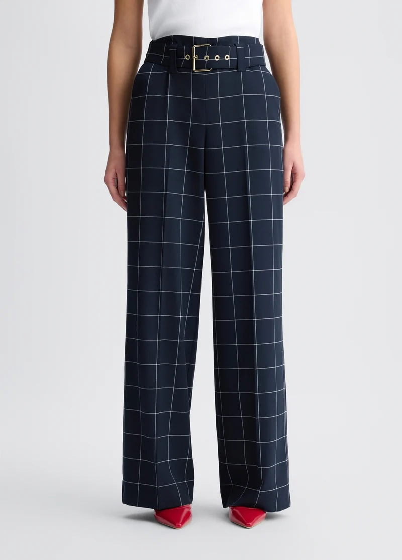 High-Rise Check Trousers
