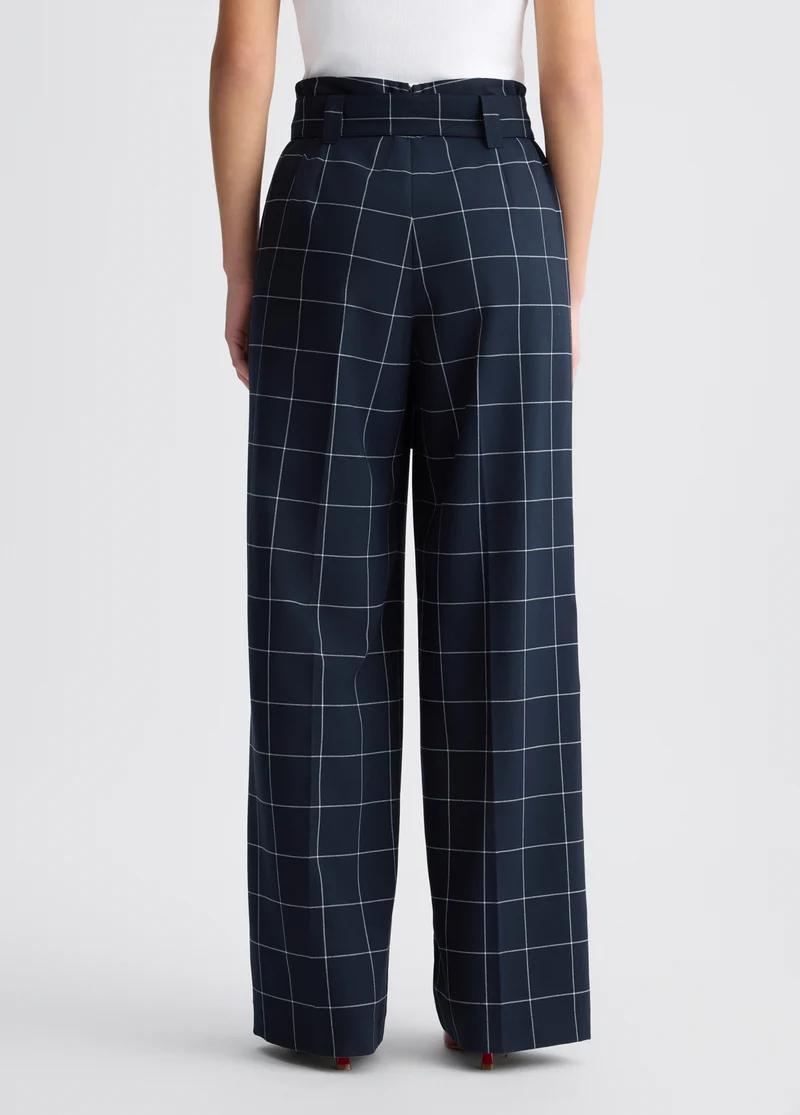 High-Rise Check Trousers