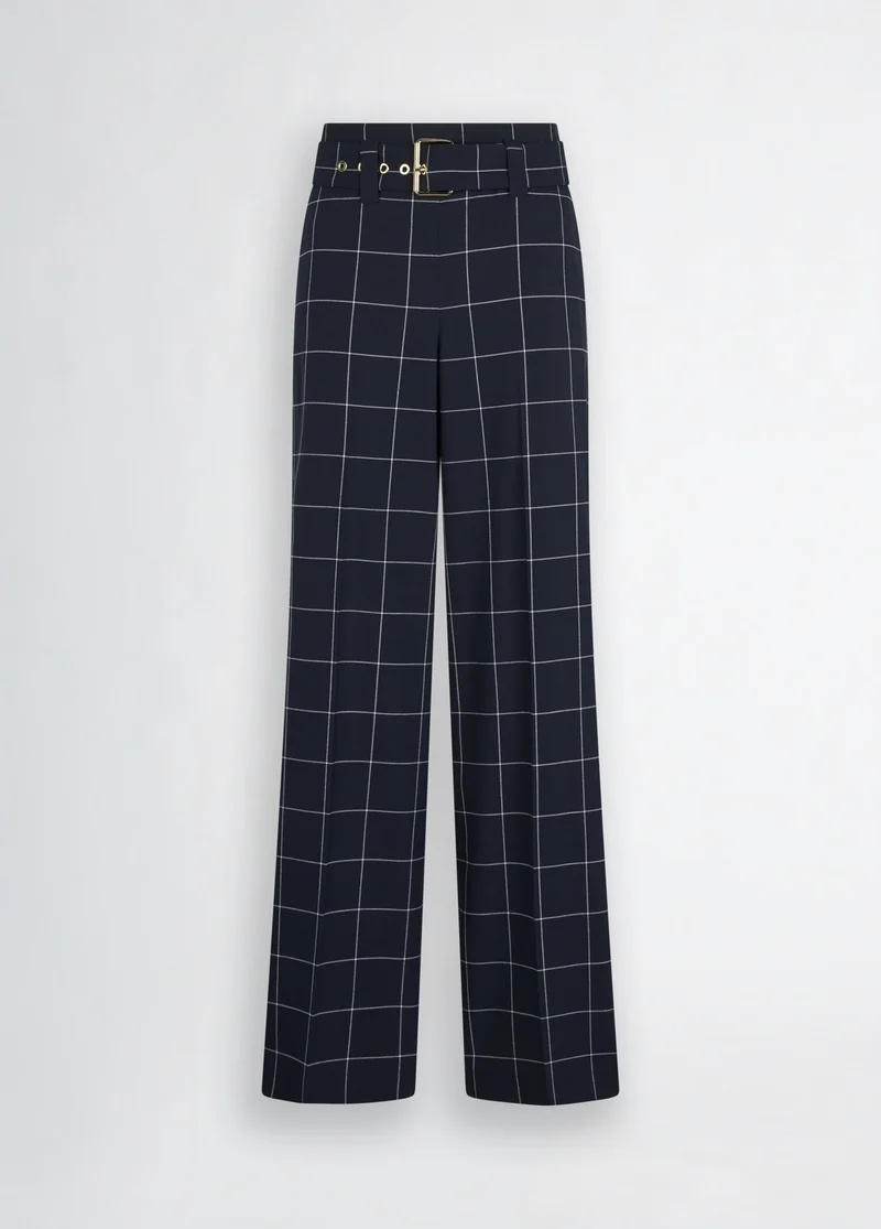 High-Rise Check Trousers