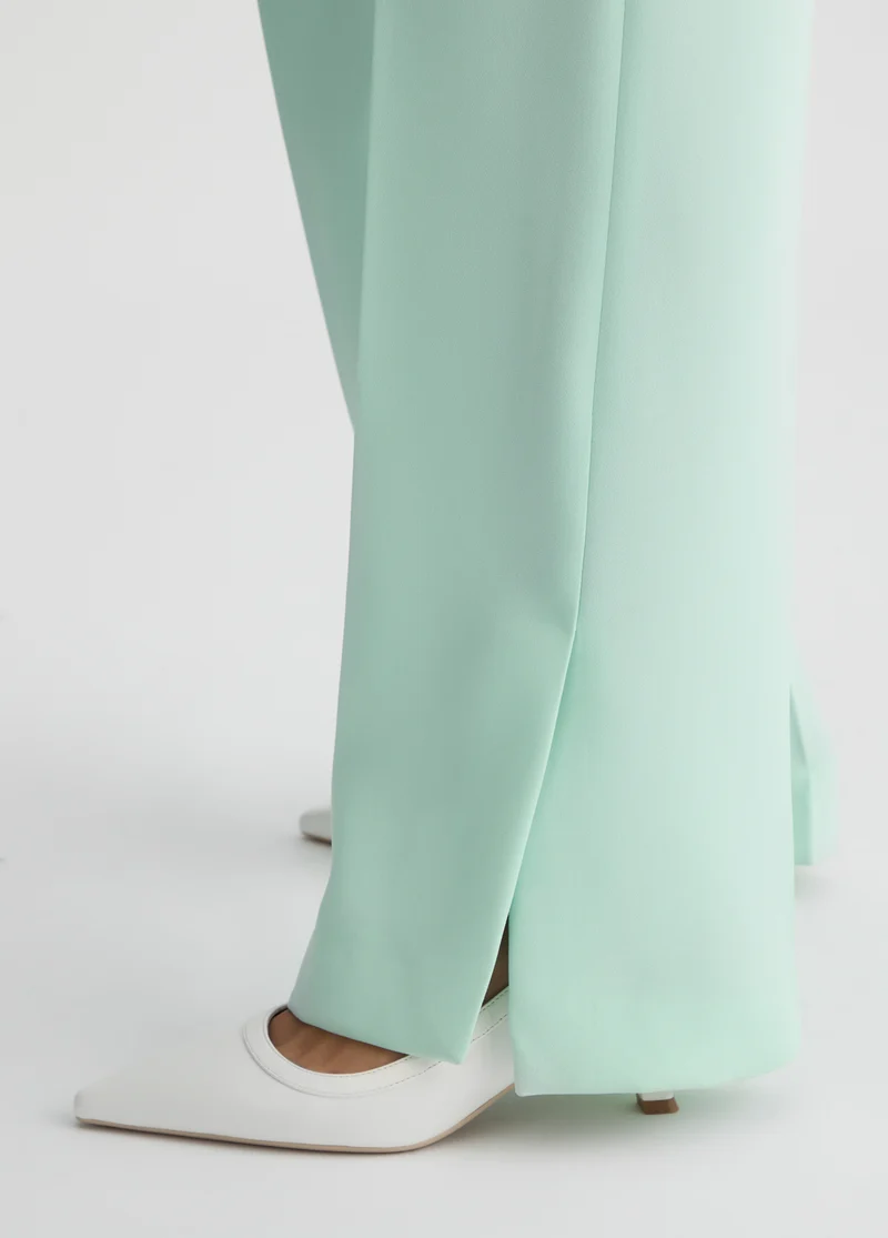Mint Green Trousers with Slit