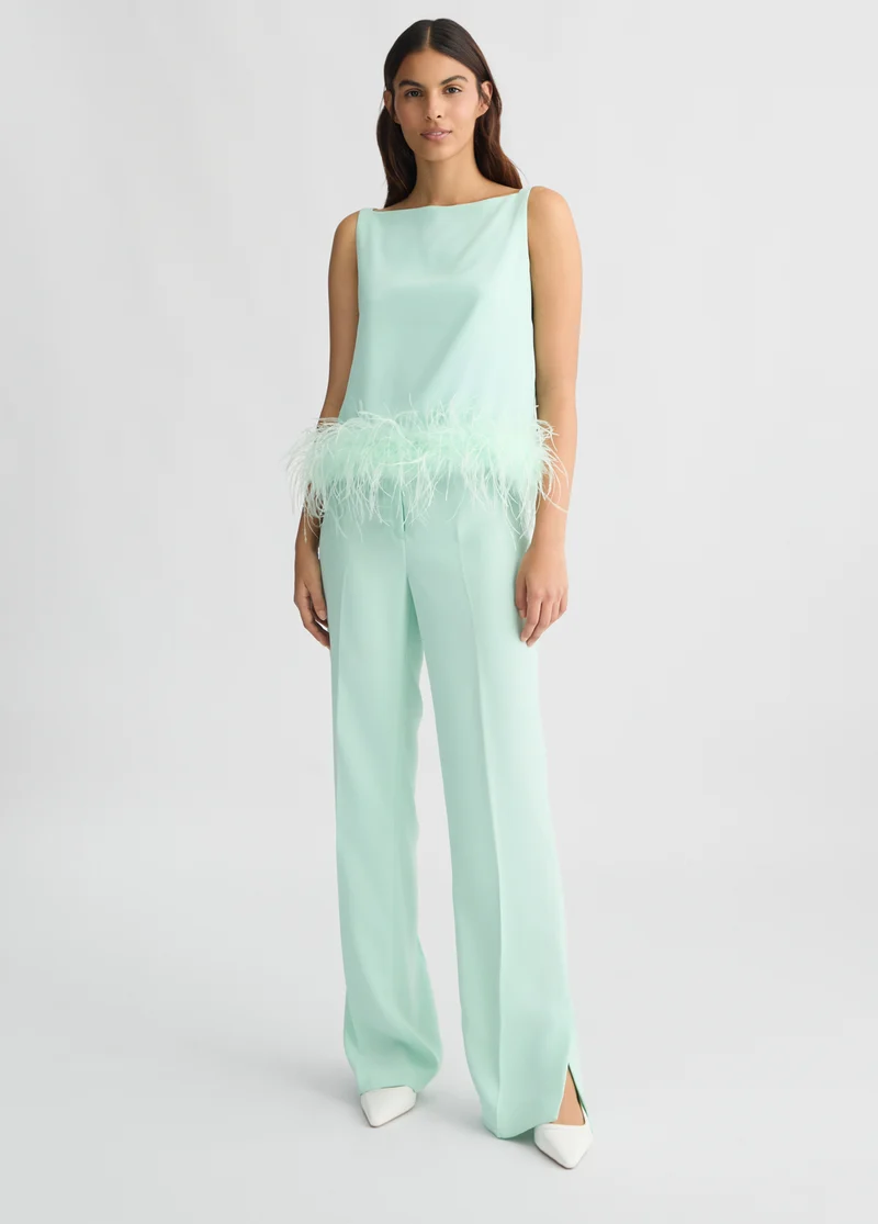 Mint Green Trousers with Slit