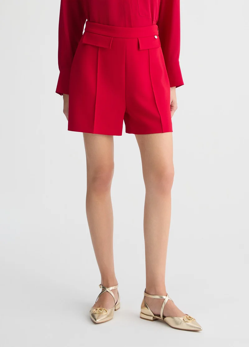 Red High-Rise Shorts