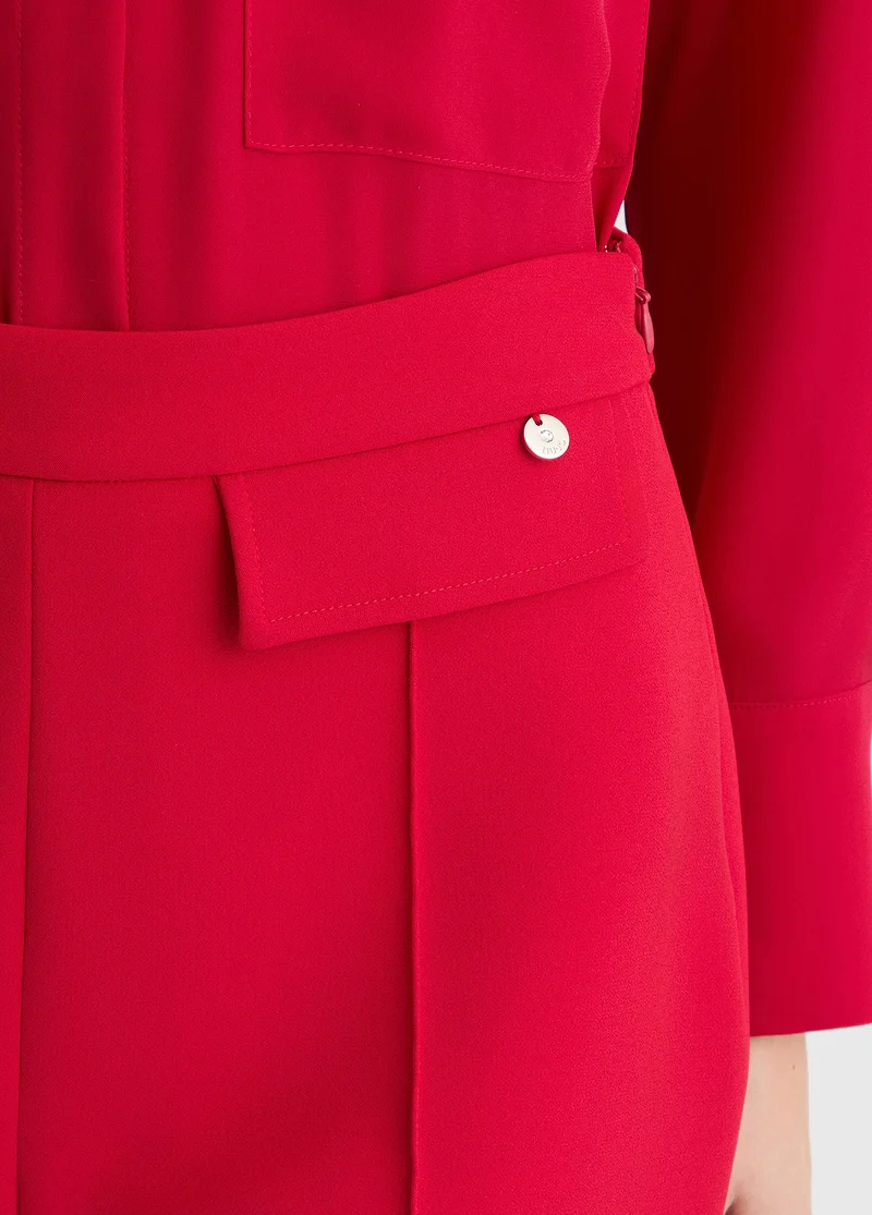 Red High-Rise Shorts