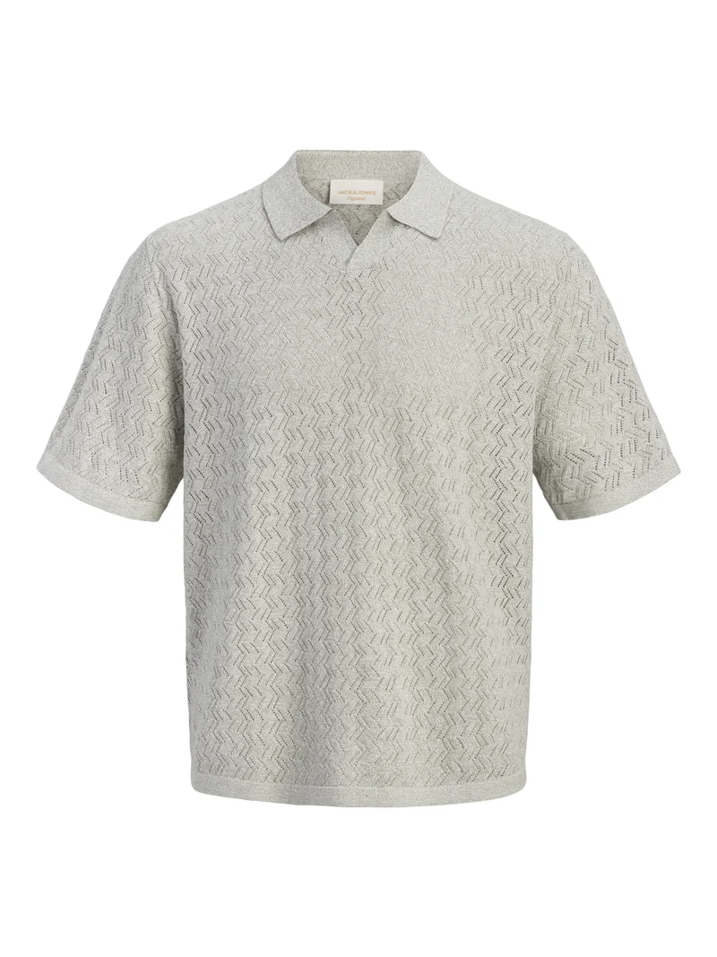 JORTYLER KNIT SS SPLIT NECK POLO SN, Seagrass