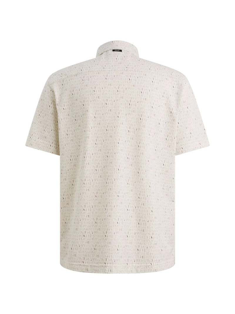 Short Sleeve Shirt Print on Seersu, Cloud Dancer