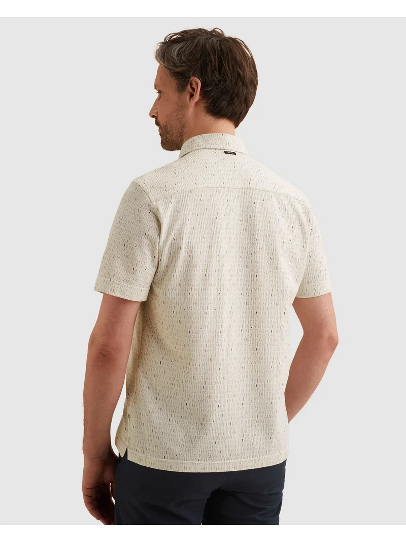 Short Sleeve Shirt Print on Seersu, Cloud Dancer