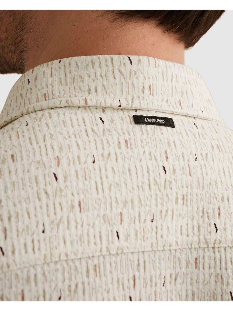Short Sleeve Shirt Print on Seersu, Cloud Dancer