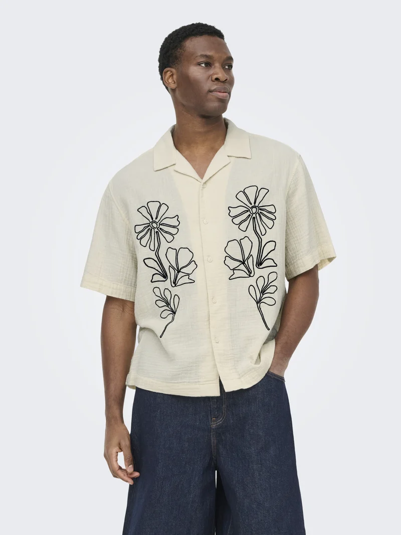 ONSJACKSON RLX SS 014 SHIRT, Bone White/BLACK