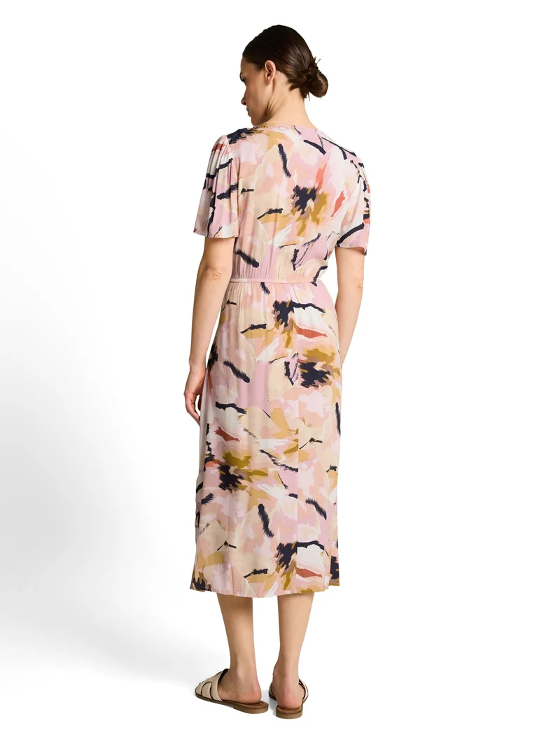 dress feminine printed, big abstract flower print