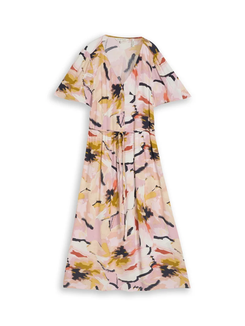 dress feminine printed, big abstract flower print